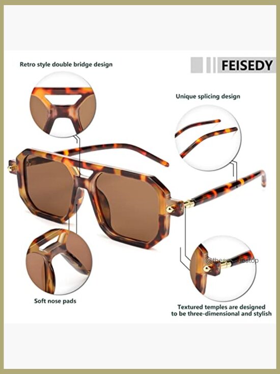 Vintage Square Aviator Sunglasses UV400 Protection Polarized Unisex Retro Frame main image 7